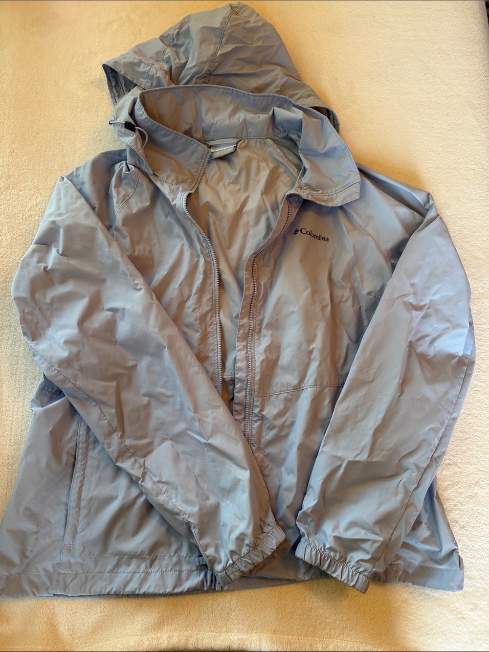 Columbia Light Blue Women’s Hooded Rain Jacket